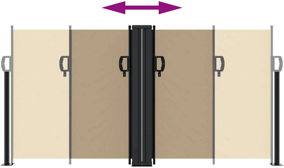 Ištraukiama šoninė pertvara, smėlio spalvos, 120x600cm