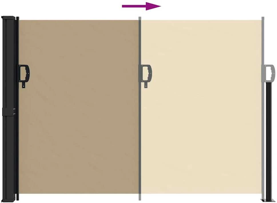Ištraukiama šoninė pertvara, smėlio spalvos, 140x600cm