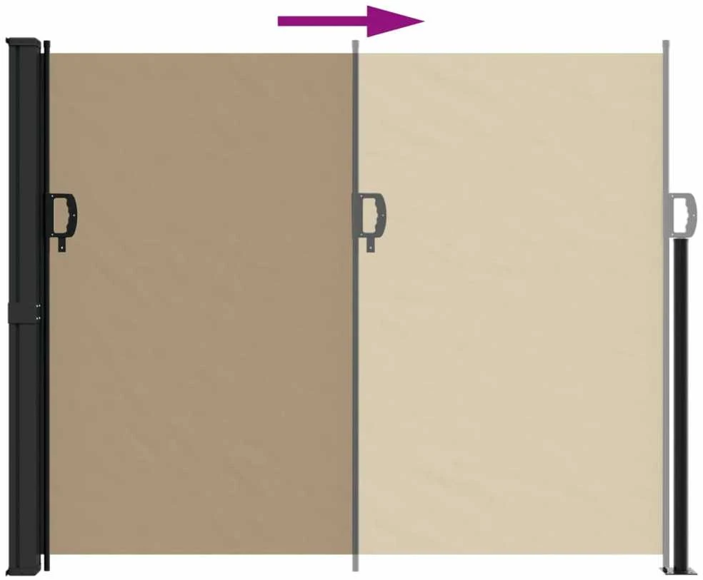 Ištraukiama šoninė pertvara, taupe spalvos, 170x300cm