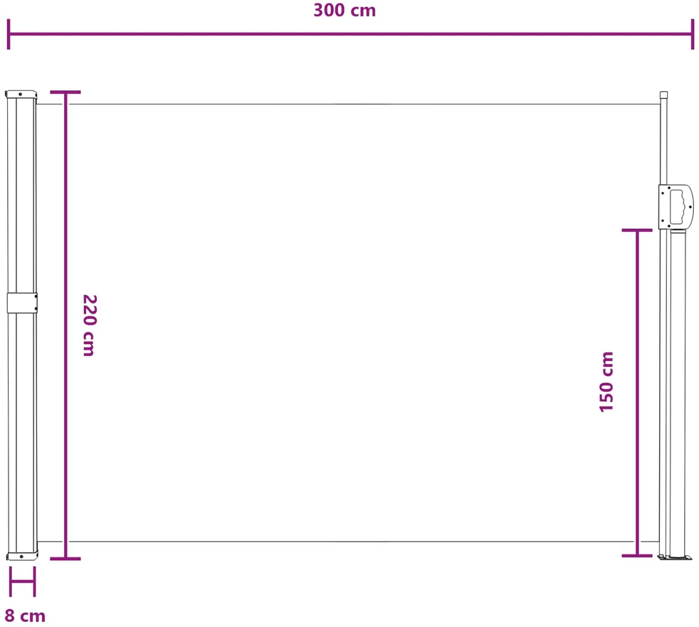Ištraukiama šoninė užuolaida 300 x 220 cm Poliesteris