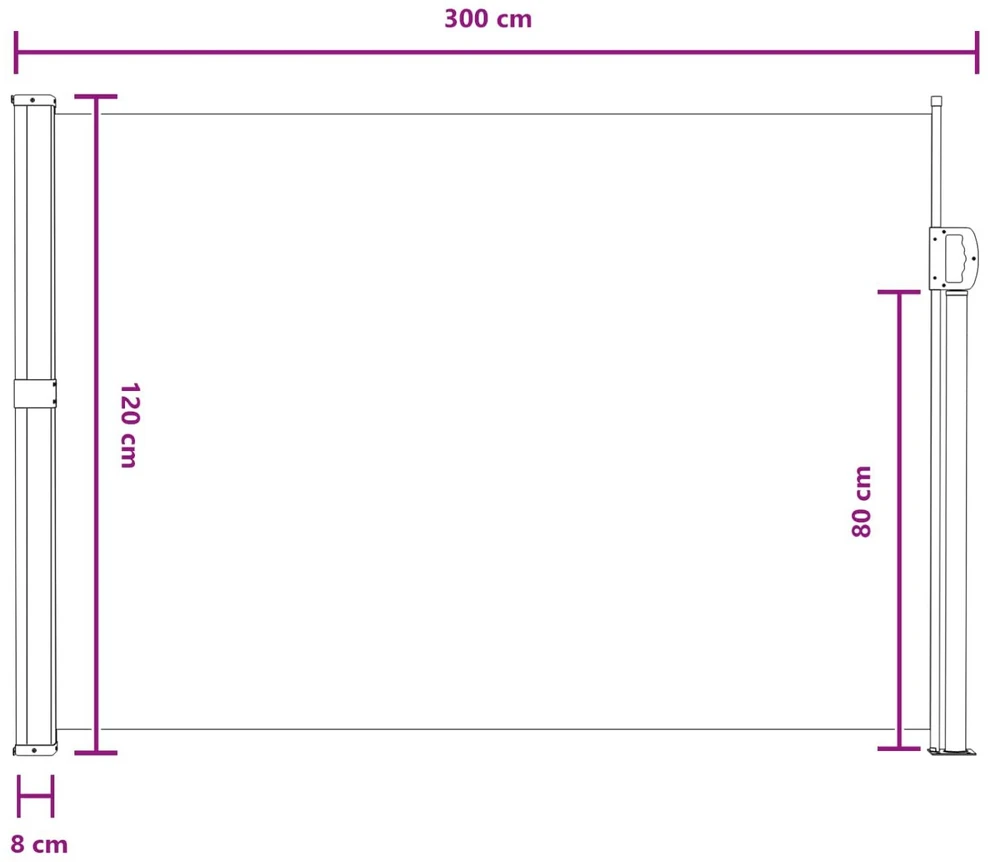 Ištraukiama šoninė užuolaida 117 x 300 cm Poliesteris