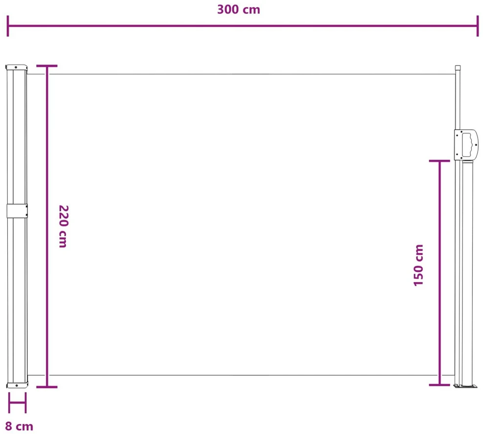 Ištraukiama šoninė užuolaida 300 x 220 cm Poliesteris