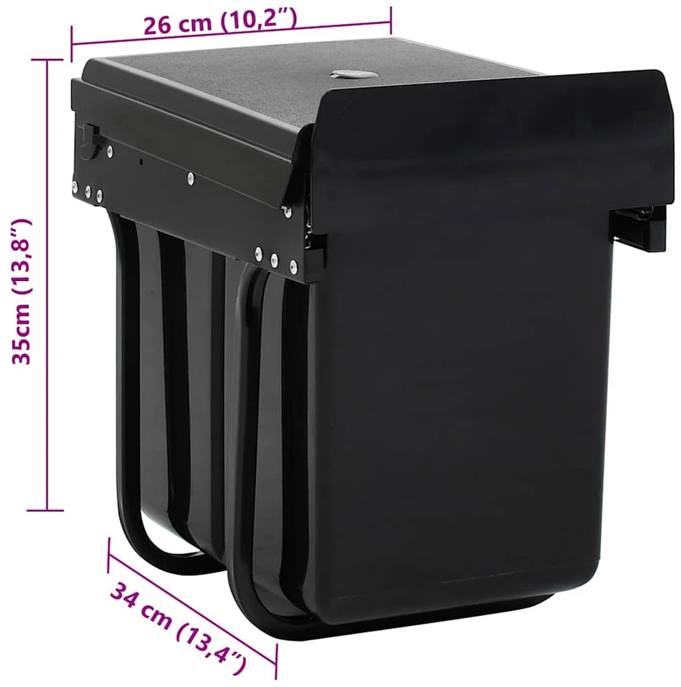 Ištraukiama virtuvės spintelės šiukšliadėžė, 20l, soft-close