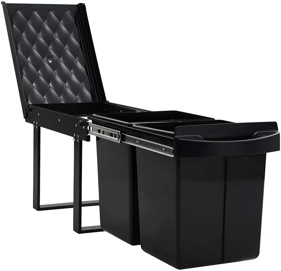 Ištraukiama virtuvės spintelės šiukšliadėžė, 48l, soft-close