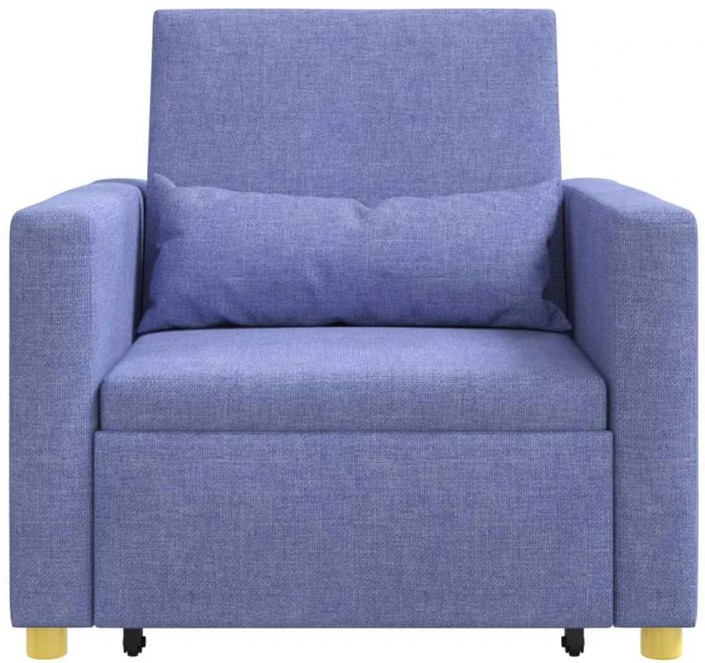Fotelis Ištraukiamas sofa-lova vienvietis Džinsinė mėlyna audinys