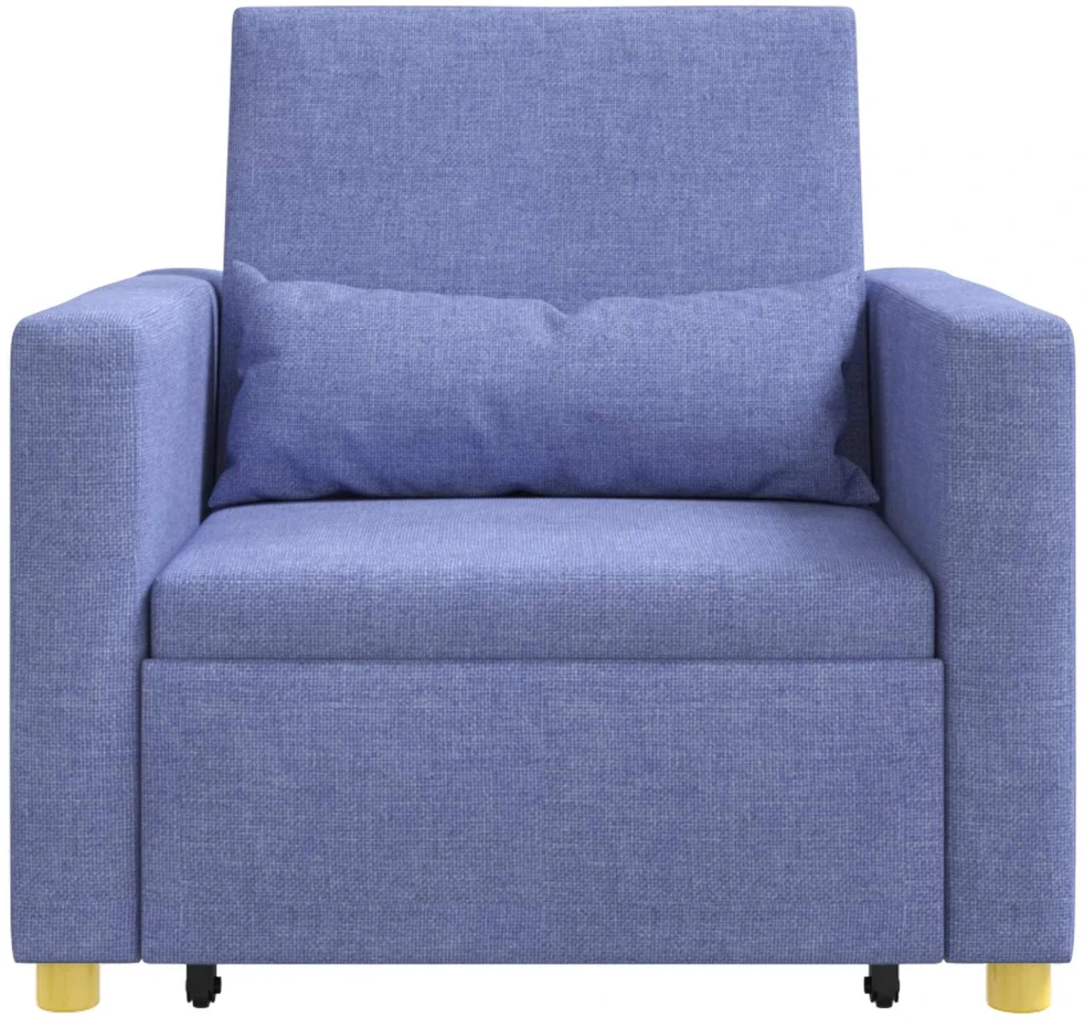 Fotelis Ištraukiamas sofa-lova vienvietis Džinsinė mėlyna audinys