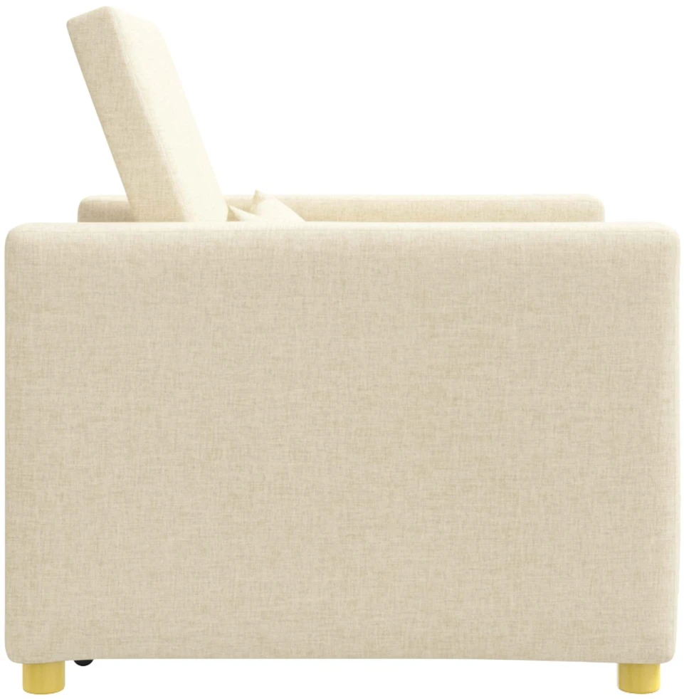 Fotelis Ištraukiamas sofa-lova vienvietis Kreminė 90 x 165 x 87 cm
