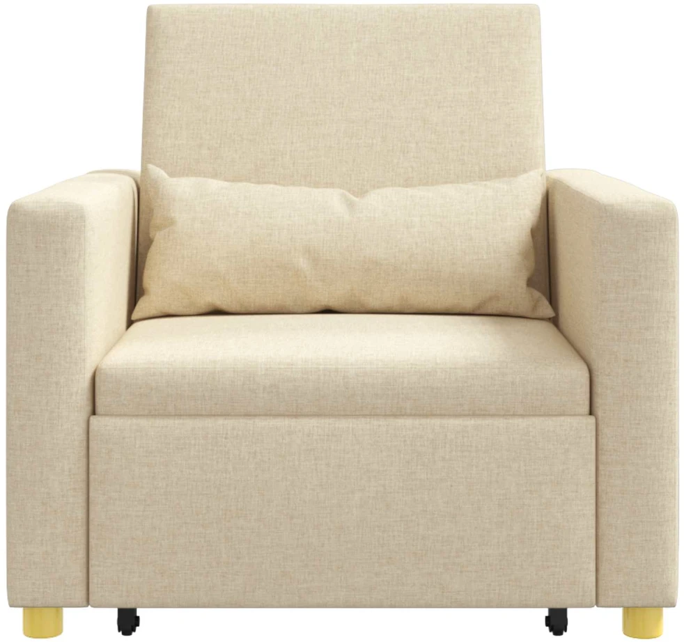 Fotelis Ištraukiamas sofa-lova vienvietis Kreminė 90 x 165 x 87 cm