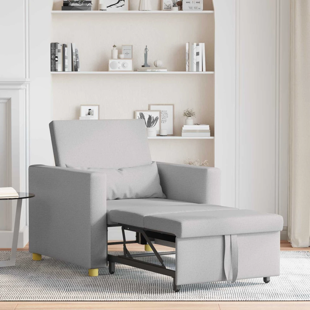 Ištraukiamas sofa-lova vienvietis su ratais Debesų pilka