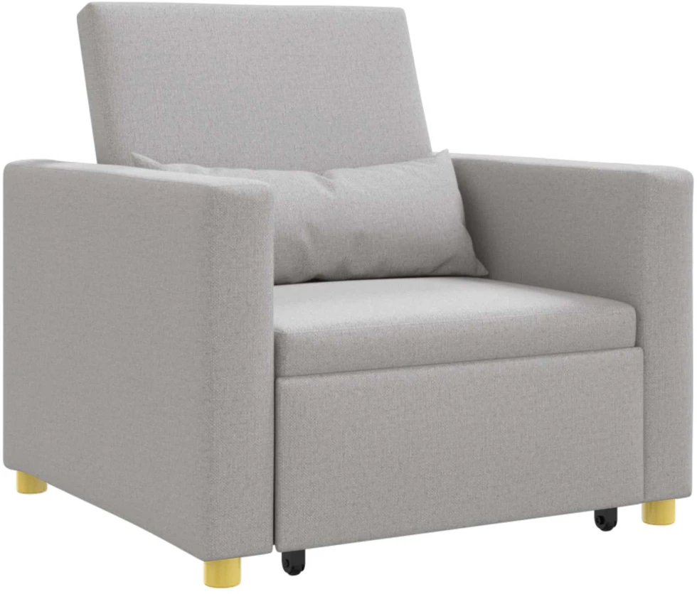 Ištraukiamas sofa-lova vienvietis su ratais Debesų pilka