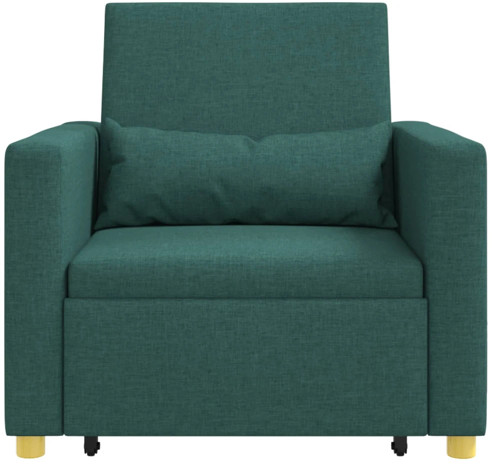 Ištraukiamas sofa-lova vienvietis su ratu Tamsiai žalia audinys