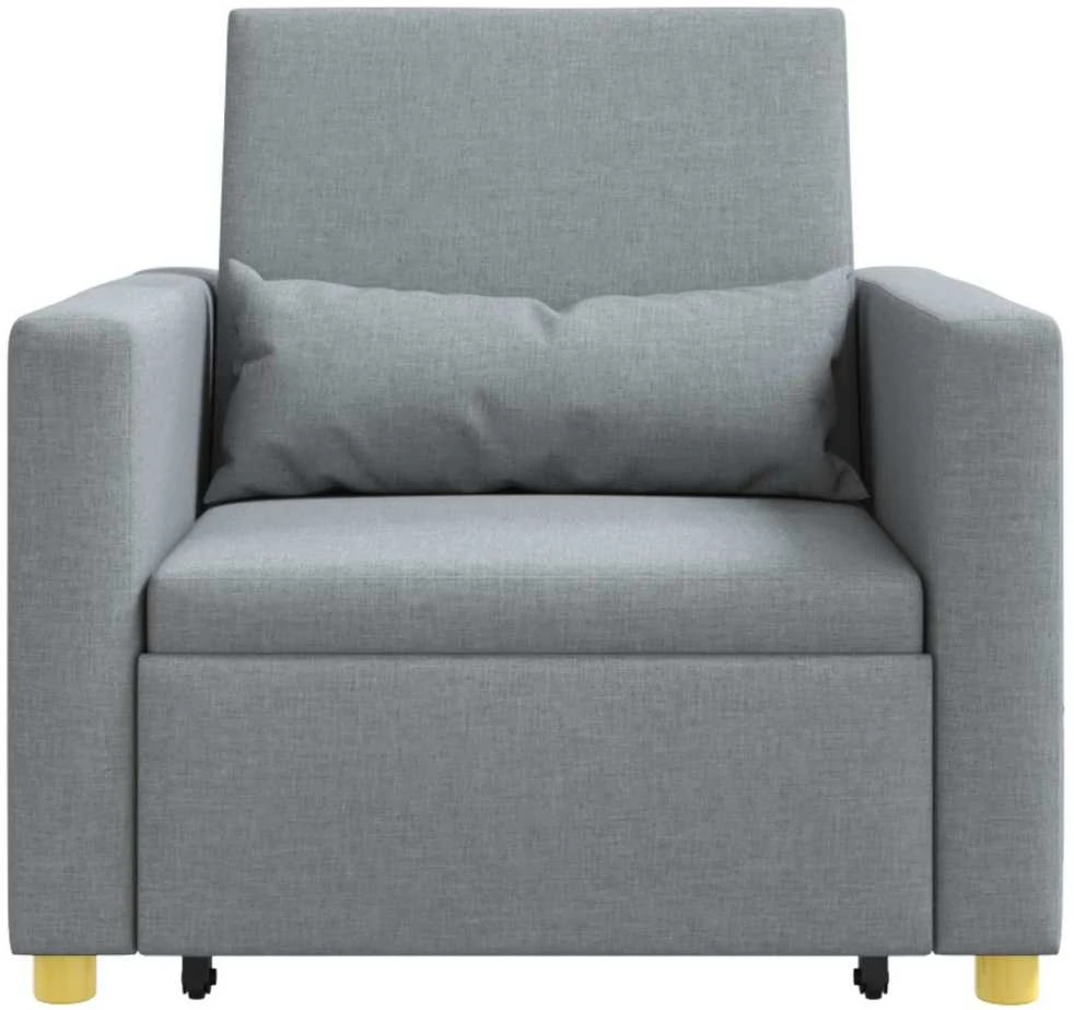 Ištraukiamas sofa-lova vienvietis Šviesiai pilka audinys