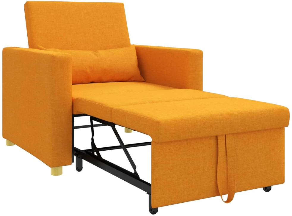 Ištraukiamas sofa-lova vienvietis Tamsiai geltona audinys