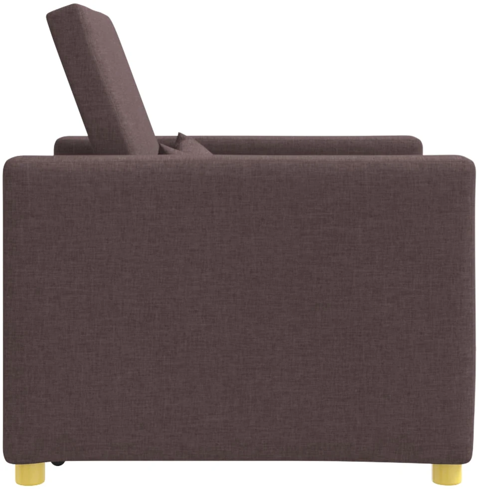 Fotelis Ištraukiamas sofa-lova vienvietis Tamsiai ruda audinys