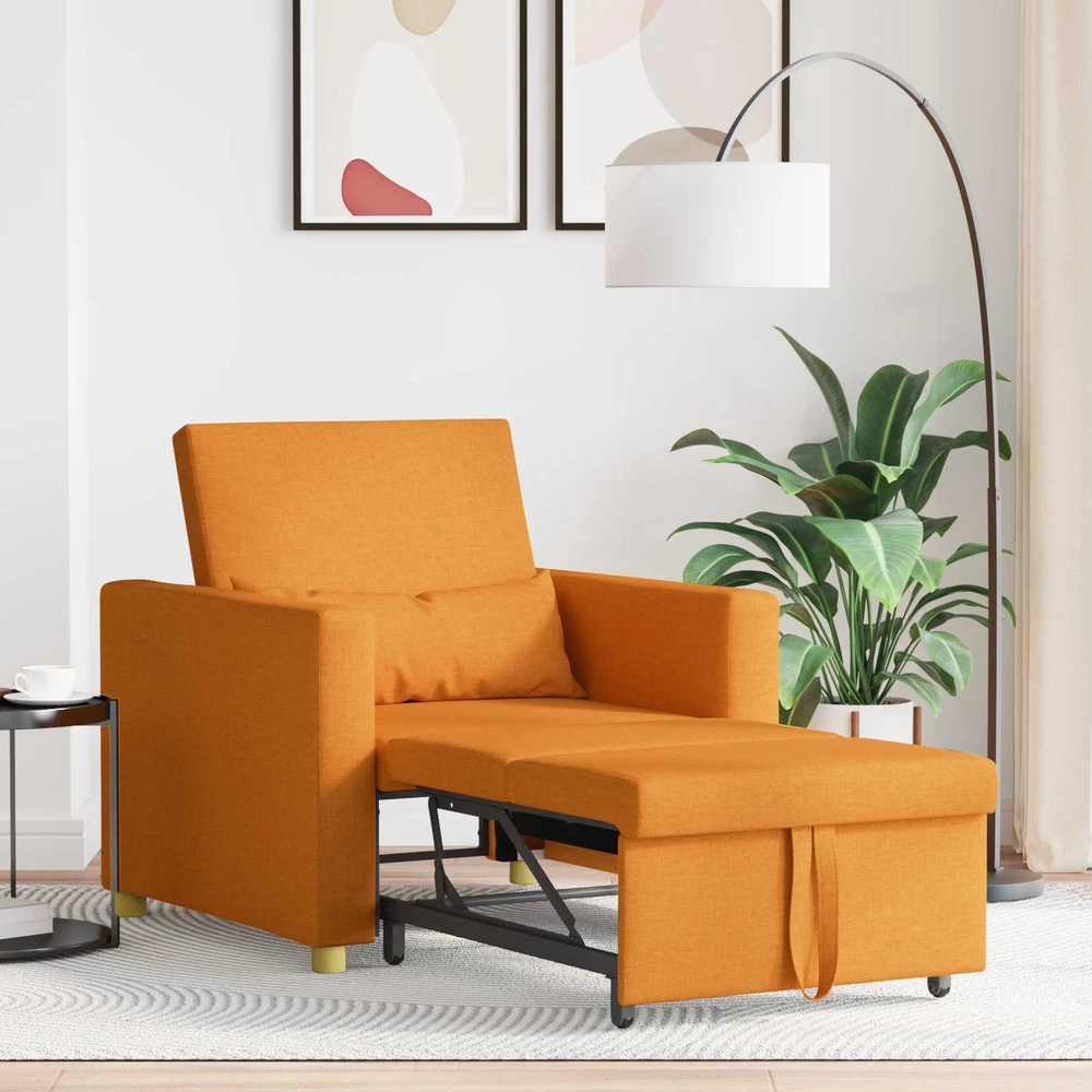 Ištraukiamas sofa-lova vienvietis Tamsiai geltona audinys
