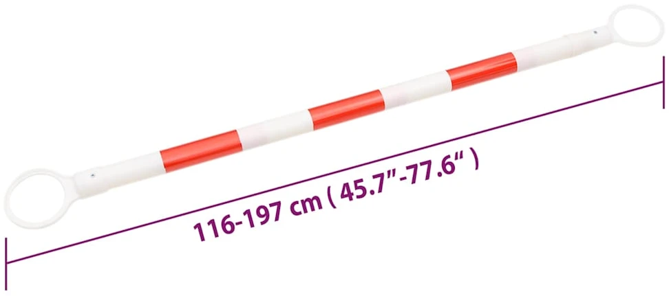 Ištraukiami kelio užtvarai, 10vnt., ABS, 116–197cm