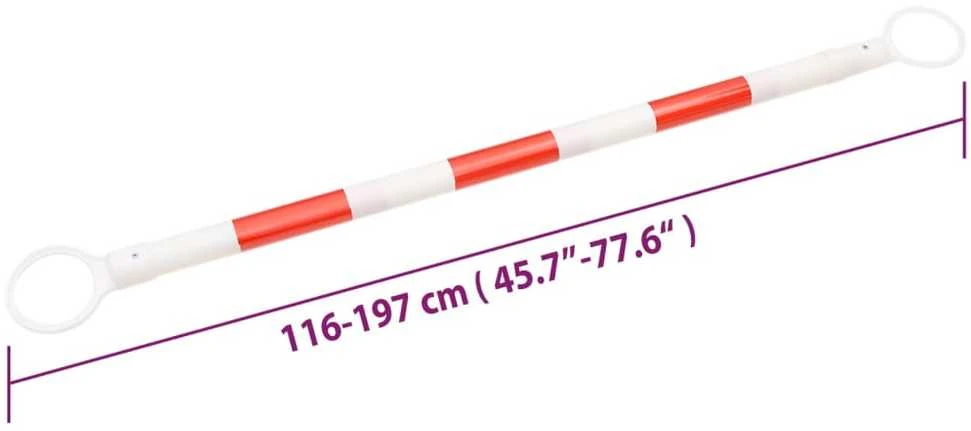 Ištraukiami kelio užtvarai, 10vnt., ABS, 116–197cm