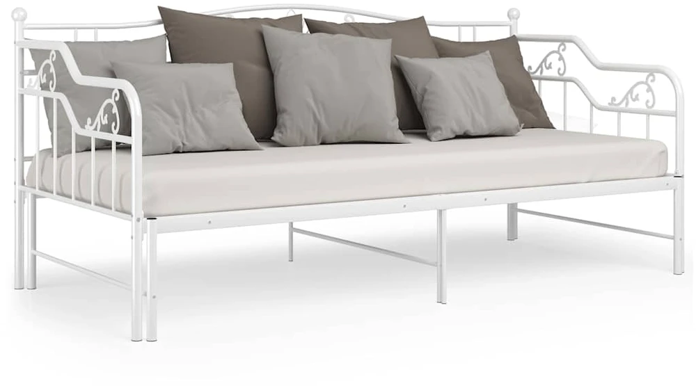Ištraukiamos sofos-lovos rėmas, baltas, 90x200cm, metalas