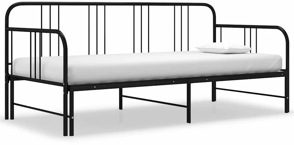 Ištraukiamos sofos-lovos rėmas, juodas, 90x200cm, metalas