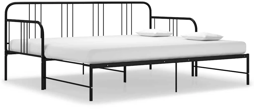 Ištraukiamos sofos-lovos rėmas, juodas, 90x200cm, metalas