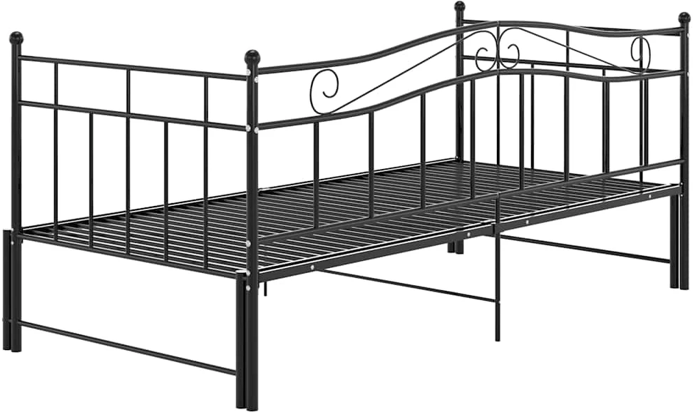 Ištraukiamos sofos-lovos rėmas, juodas, 90x200cm, metalas