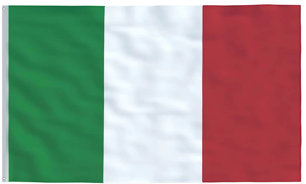 Italijos vėliava su stiebu, aliuminis, 5,55m