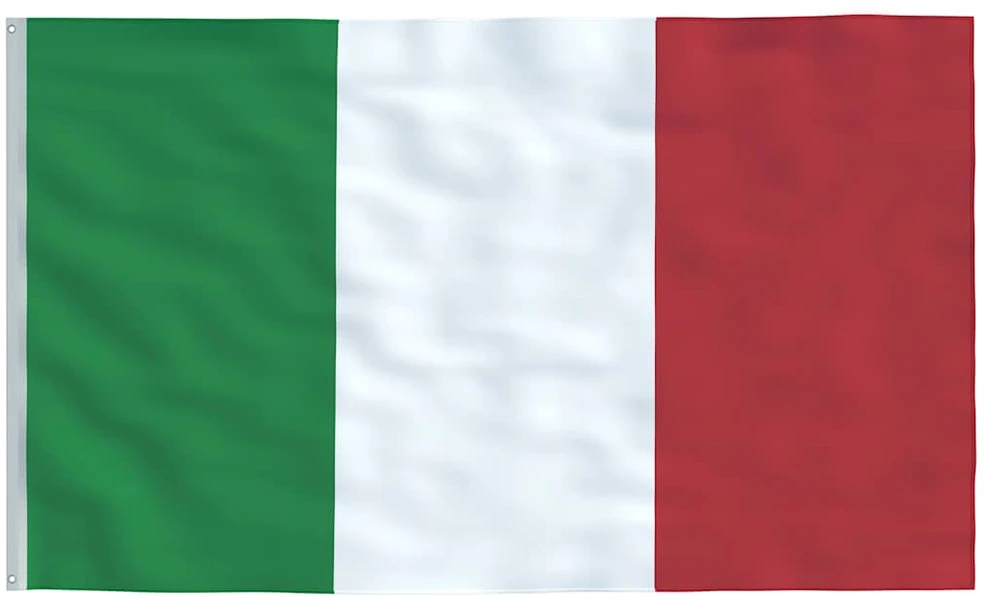 Italijos vėliava su stiebu, aliuminis, 6,23m