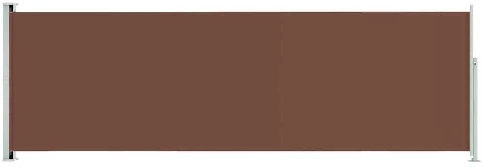 Ištraukiama šoninė kiemo pertvara, rudos spalvos, 200x600cm