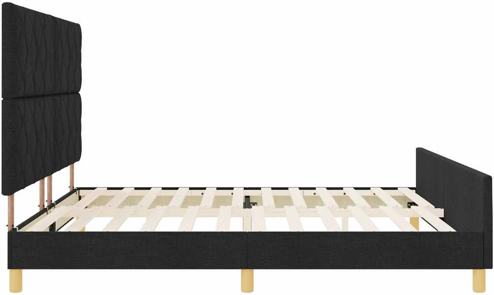 Lovos rėmas su galvūgalio Juoda 200 x 200 cm audinys