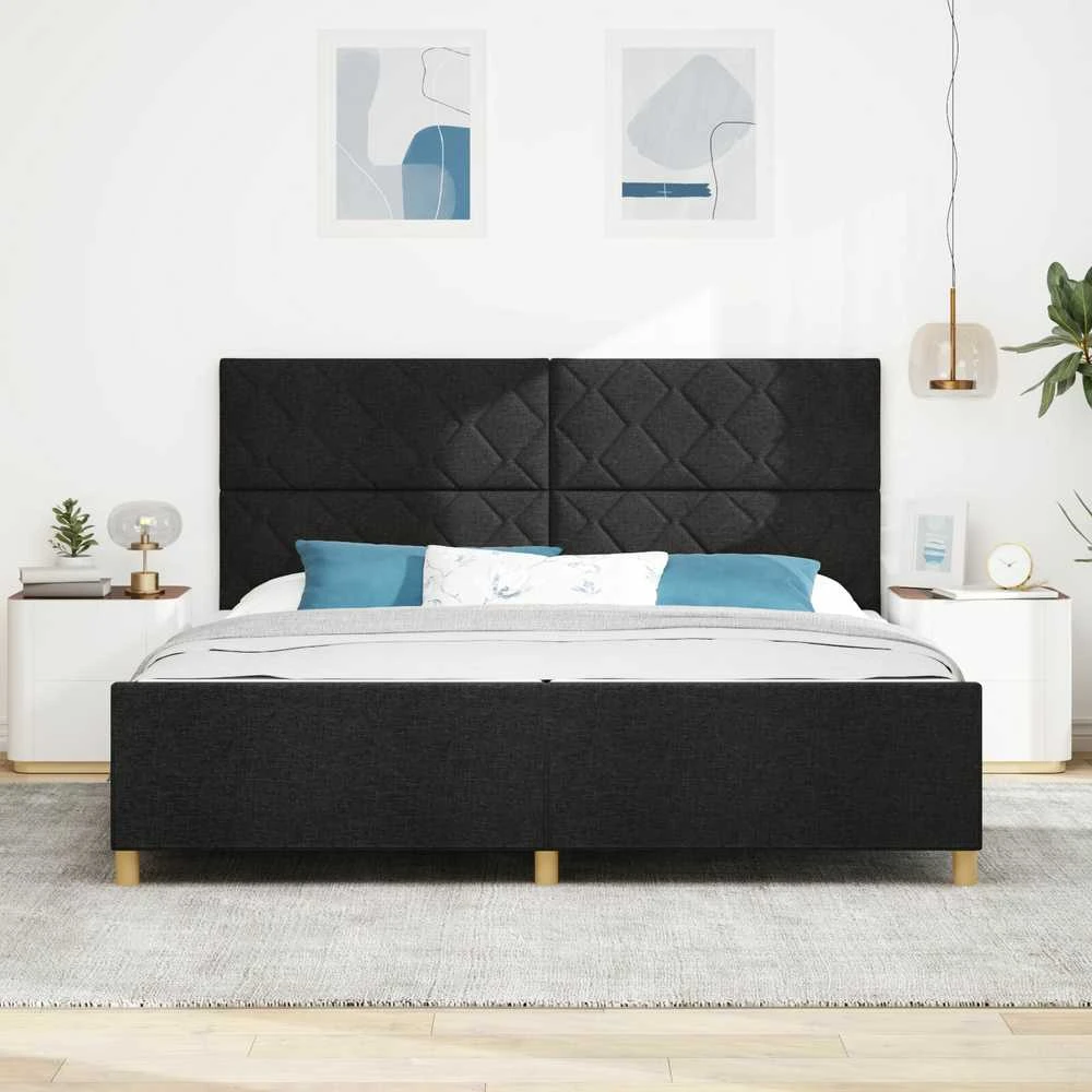 Lovos rėmas su galvūgalio Juoda 200 x 200 cm audinys