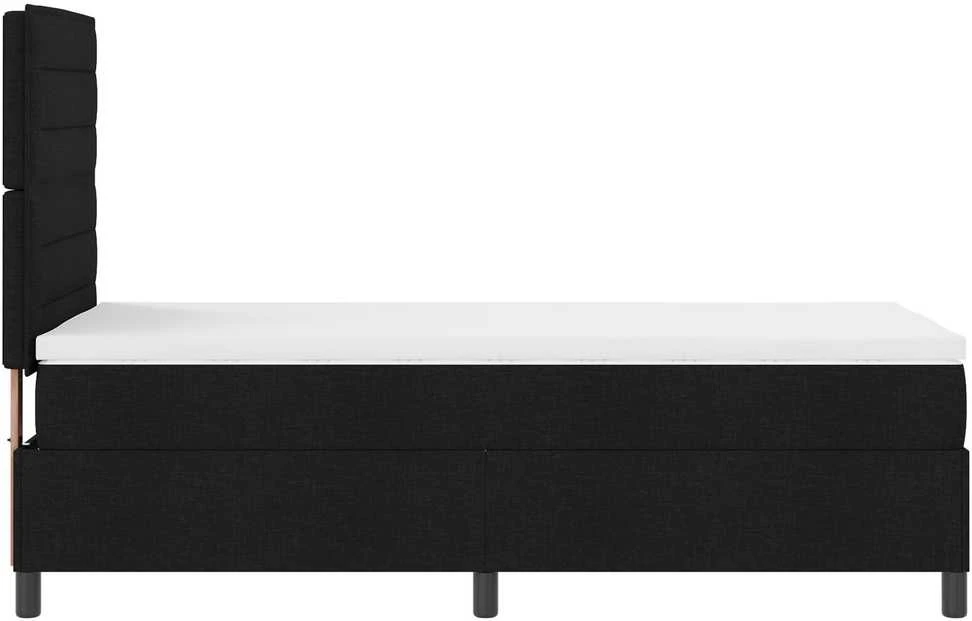 Kiemas lova su čiužiniu su galvūgalio Juoda 80 x 200 cm audinys