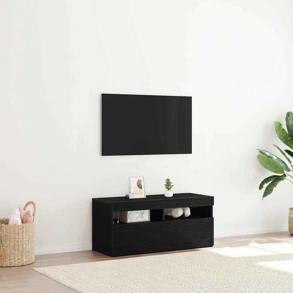 TV staliukas Televizoriaus spintelė 90 x 35 x 40 cm Juodas ąžuolas