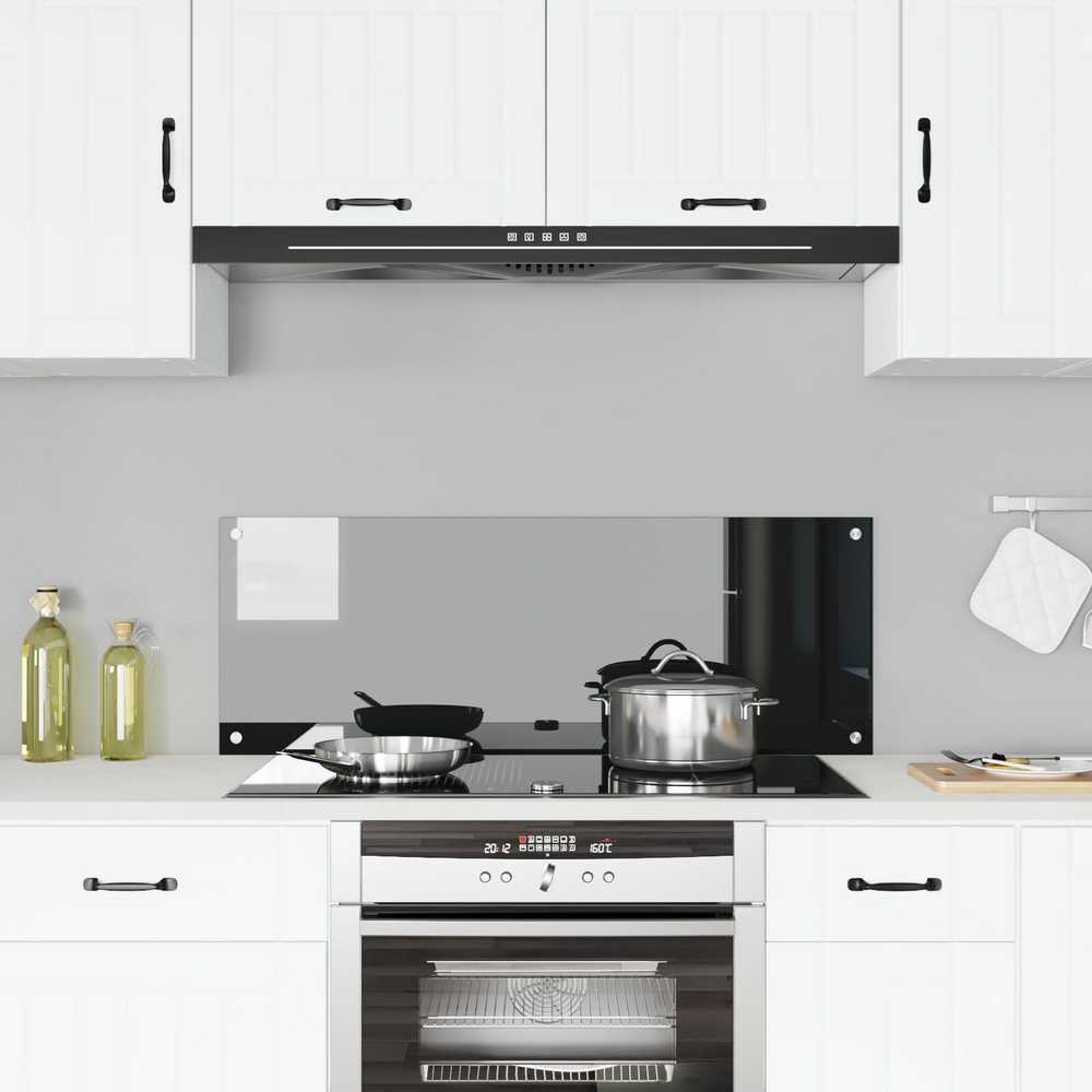 Virtuvės atbraila Juoda 110 x 40 cm grūdintas stiklas