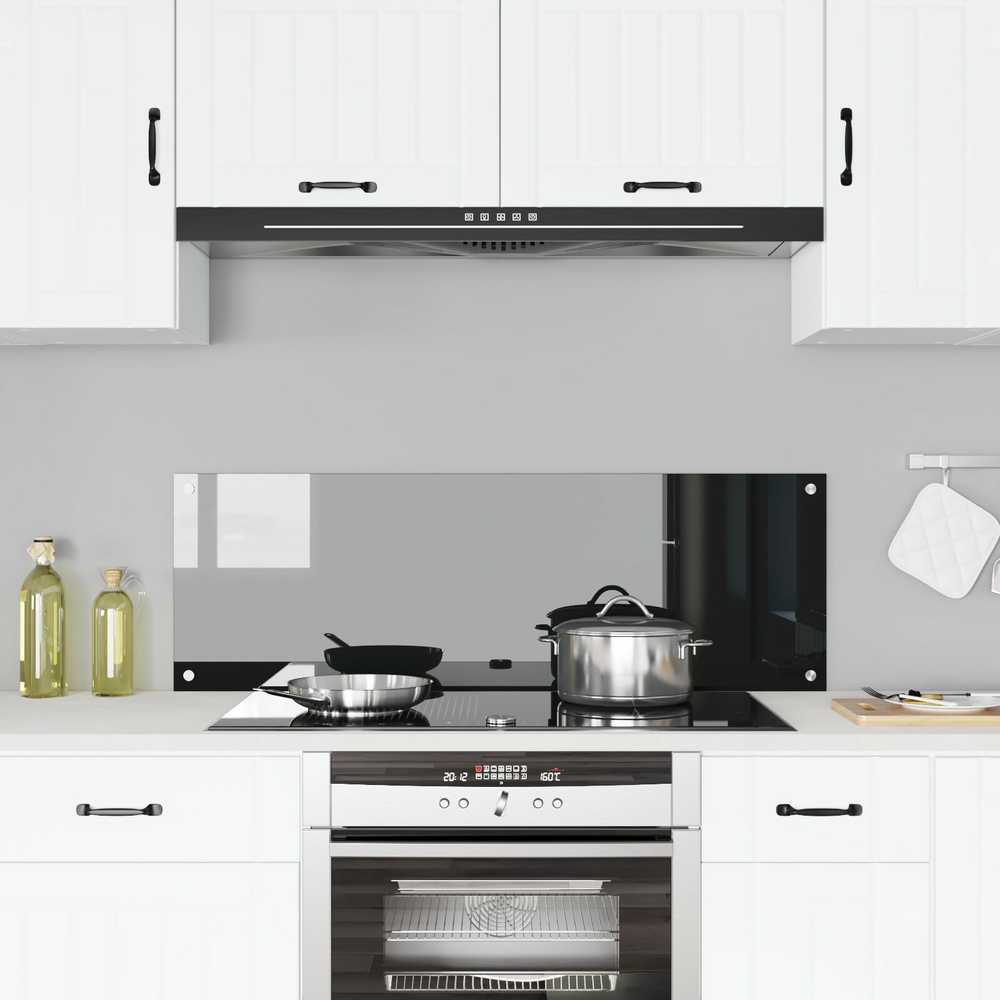 Virtuvės atbraila Juoda 120 x 40 cm grūdintas stiklas