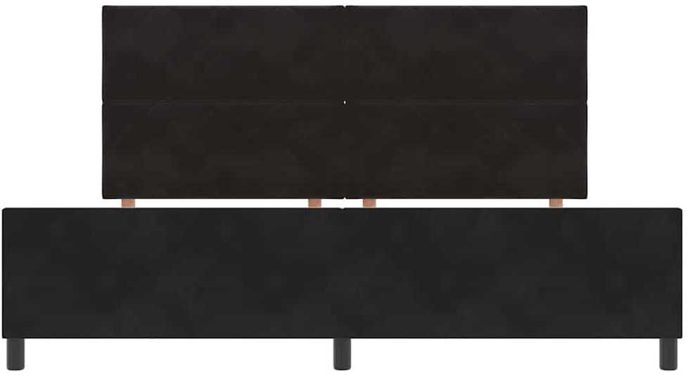 Kiemas lova su galvūgalio Juoda 200 x 200 cm Aksomas