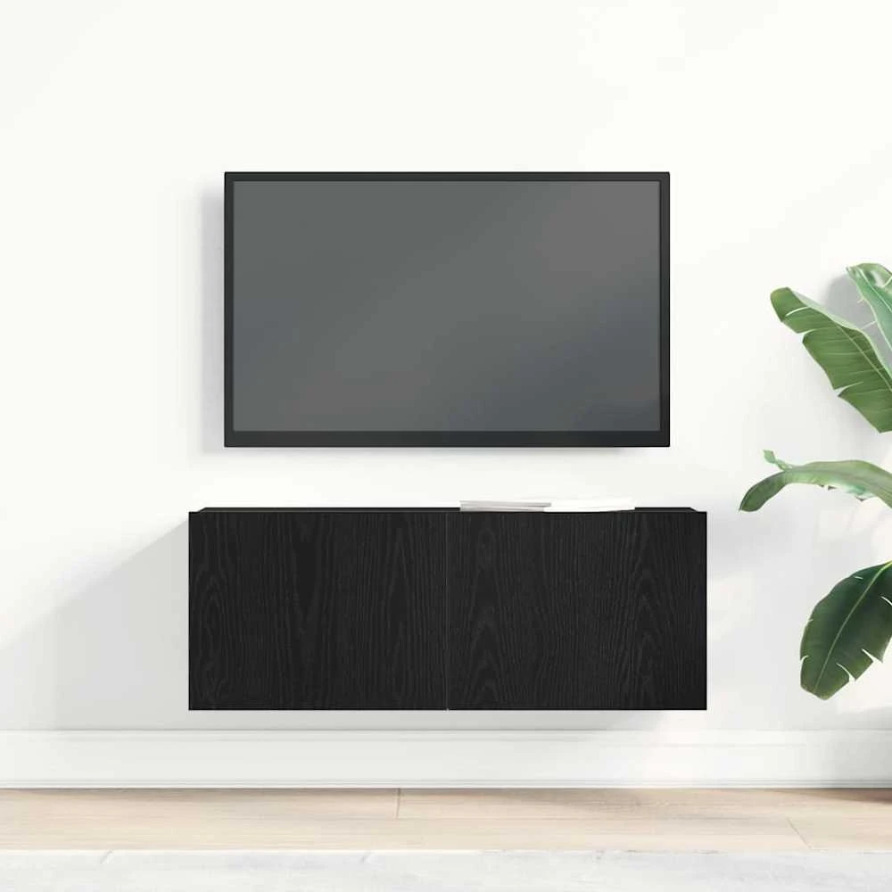 TV staliukas Televizoriaus spintelė 80 x 30 x 30 cm Juodas ąžuolas