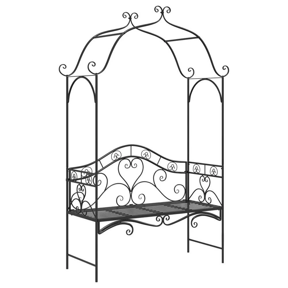 Sodo suolas Juoda 121 x 48 x 200 cm Plienas