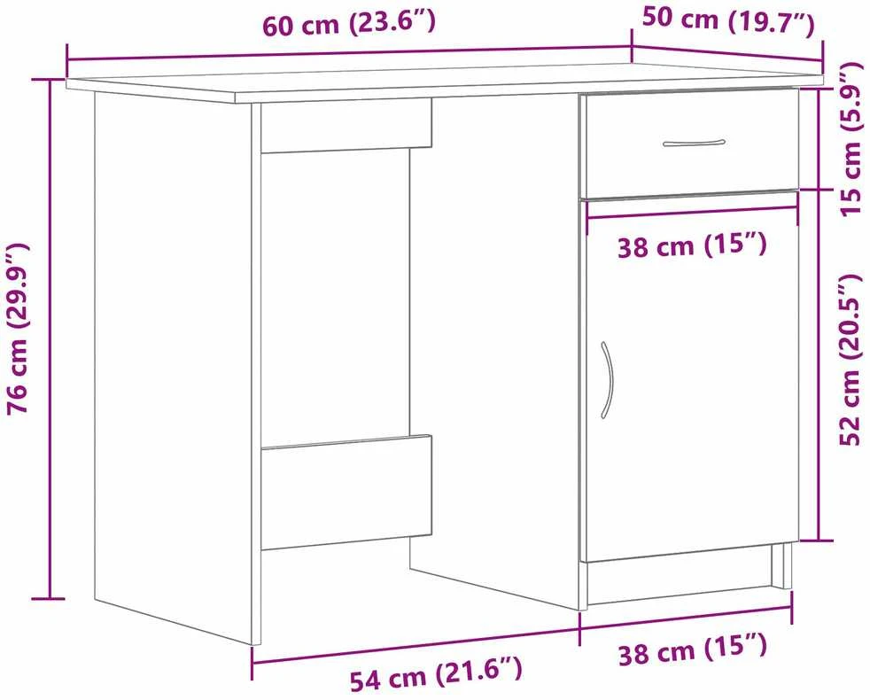 Stalas Juodas ąžuolas Apdirbta mediena 100 x 50 x 76 cm