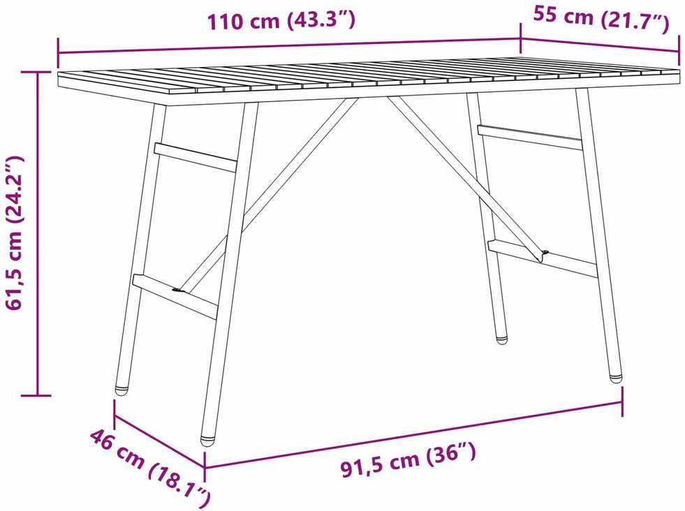 Valgomojo stalas Ruda 110 x 55 x 61,5 cm