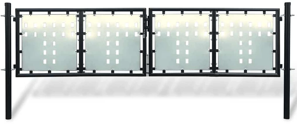 Viengubi vartai, juodos spalvos, 300x150cm
