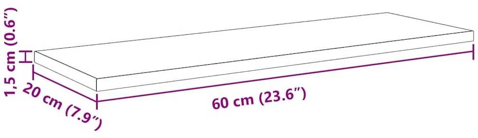 Knygų lentyna 3 aukštų 4 vnt. 60 x 20 x 1,5 cm Apdirbta mediena