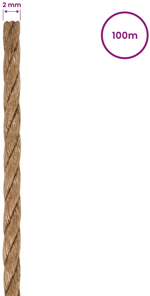 Juto virvė 2 vnt. 2 mm 100 m Natūrali 100% Tossa jutas