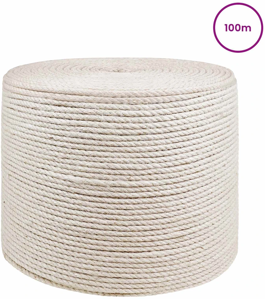 Juto virvė 2 vnt. 2 mm Balta 100% Tossa jutas