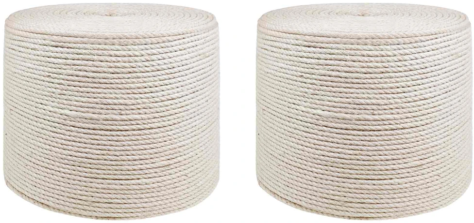 Juto virvė 2 vnt. 2 mm Balta 100% Tossa jutas