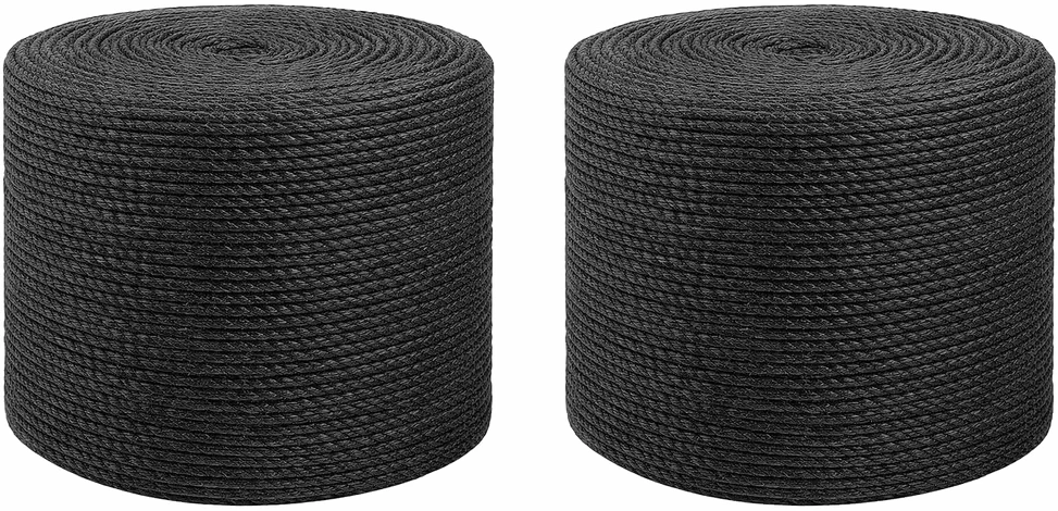 Juto virvė 2 vnt. 2 mm Juoda 100% Tossa jutas