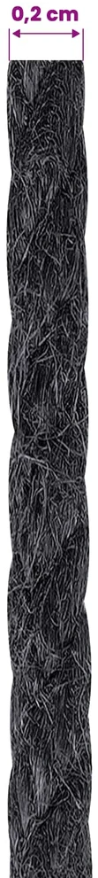 Juto virvė 2 vnt. 2 mm Juoda 100% Tossa jutas