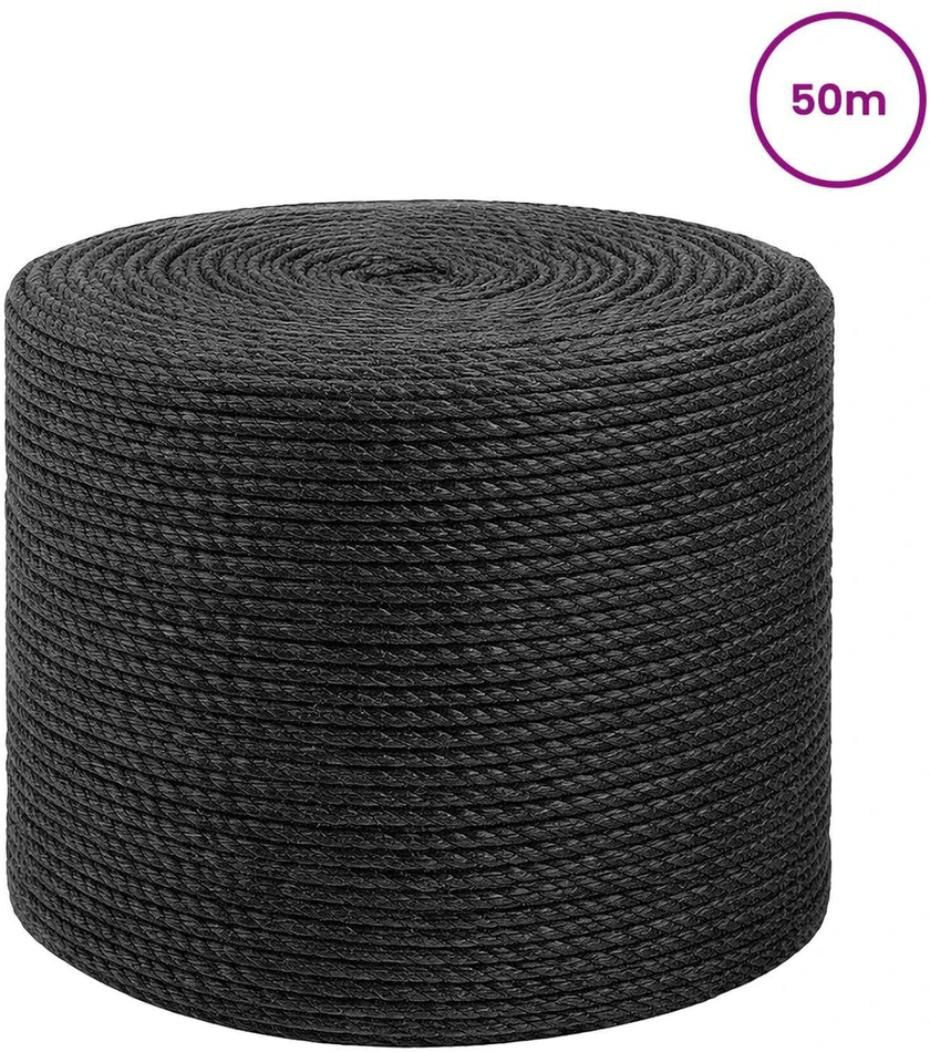 Juto virvė 4 mm Juoda 100% Tossa jutas