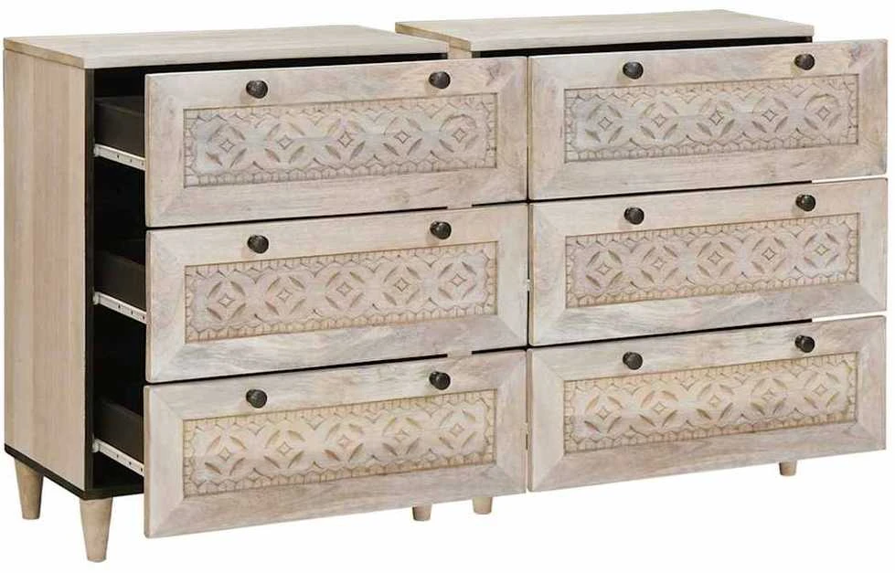 Kabalas 2 vnt. 120 x 33,5 x 75 cm mango medienos masyvas Balta