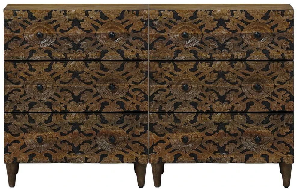 Kabalas 2 vnt. 60 x 33,5 x 75 cm Kietas mango medis Ruda