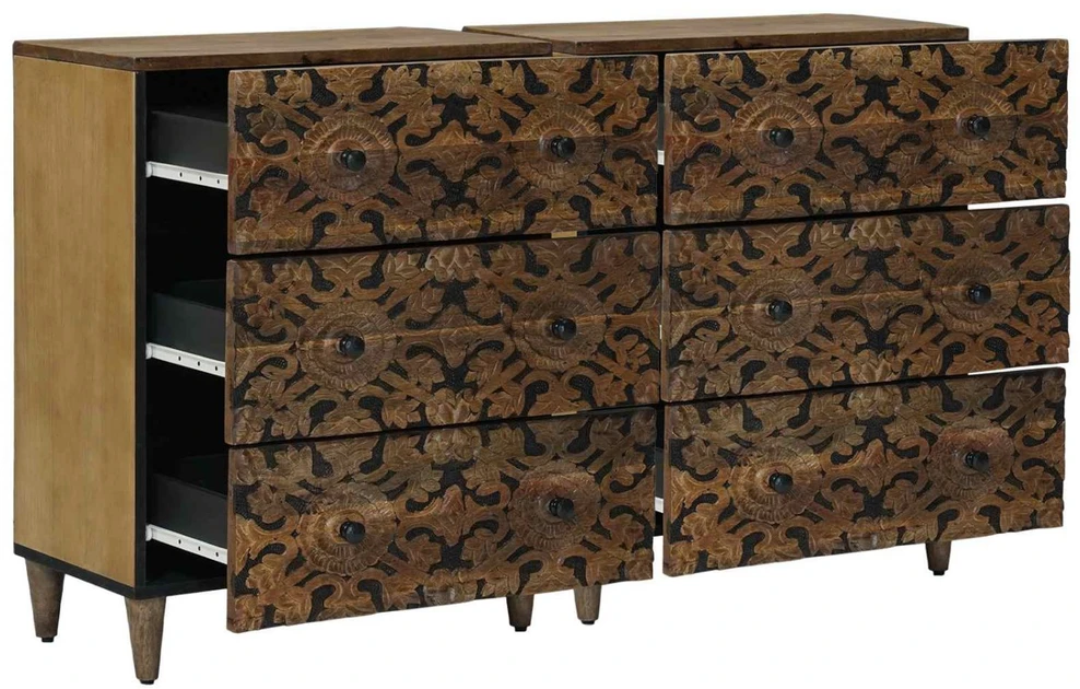 Kabalas 2 vnt. 60 x 33,5 x 75 cm Kietas mango medis Ruda